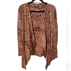 Calvin Klein 2 piece cardigan set, NWOT, long sleeve, semi-sheer, XL
